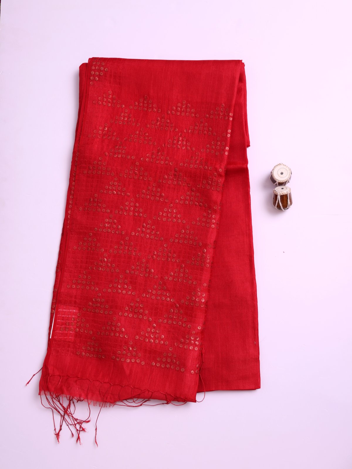 Red Kora Jute Saree