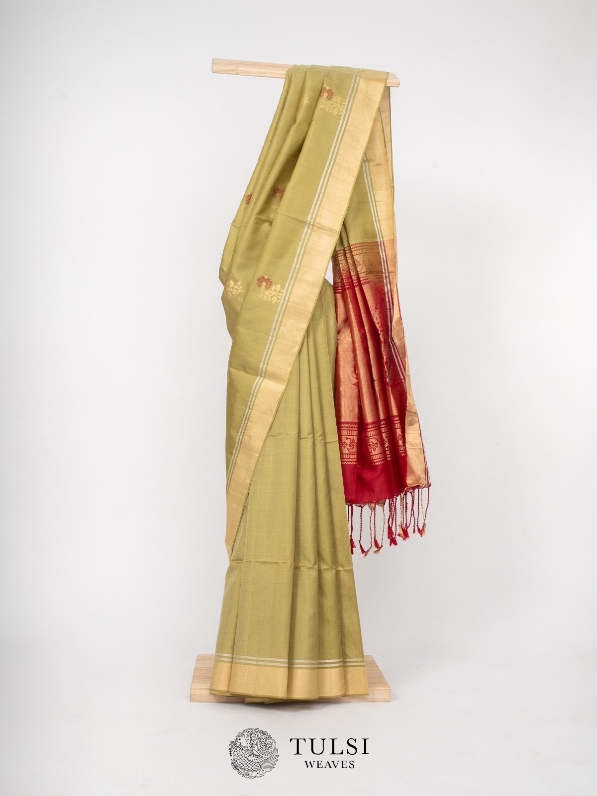 Sage Green Soft Silk Saree 