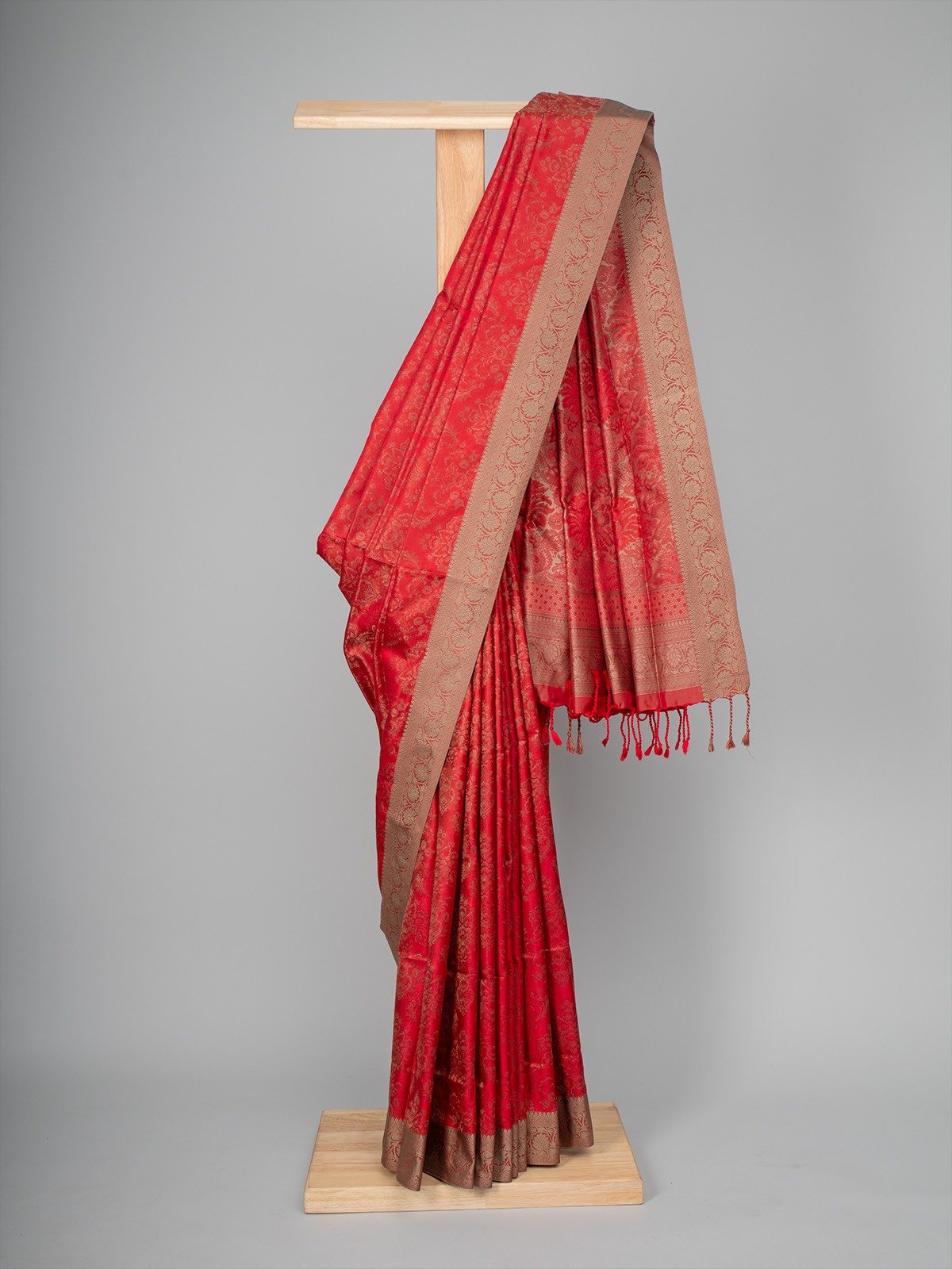 Red Tanchoi Silk Saree