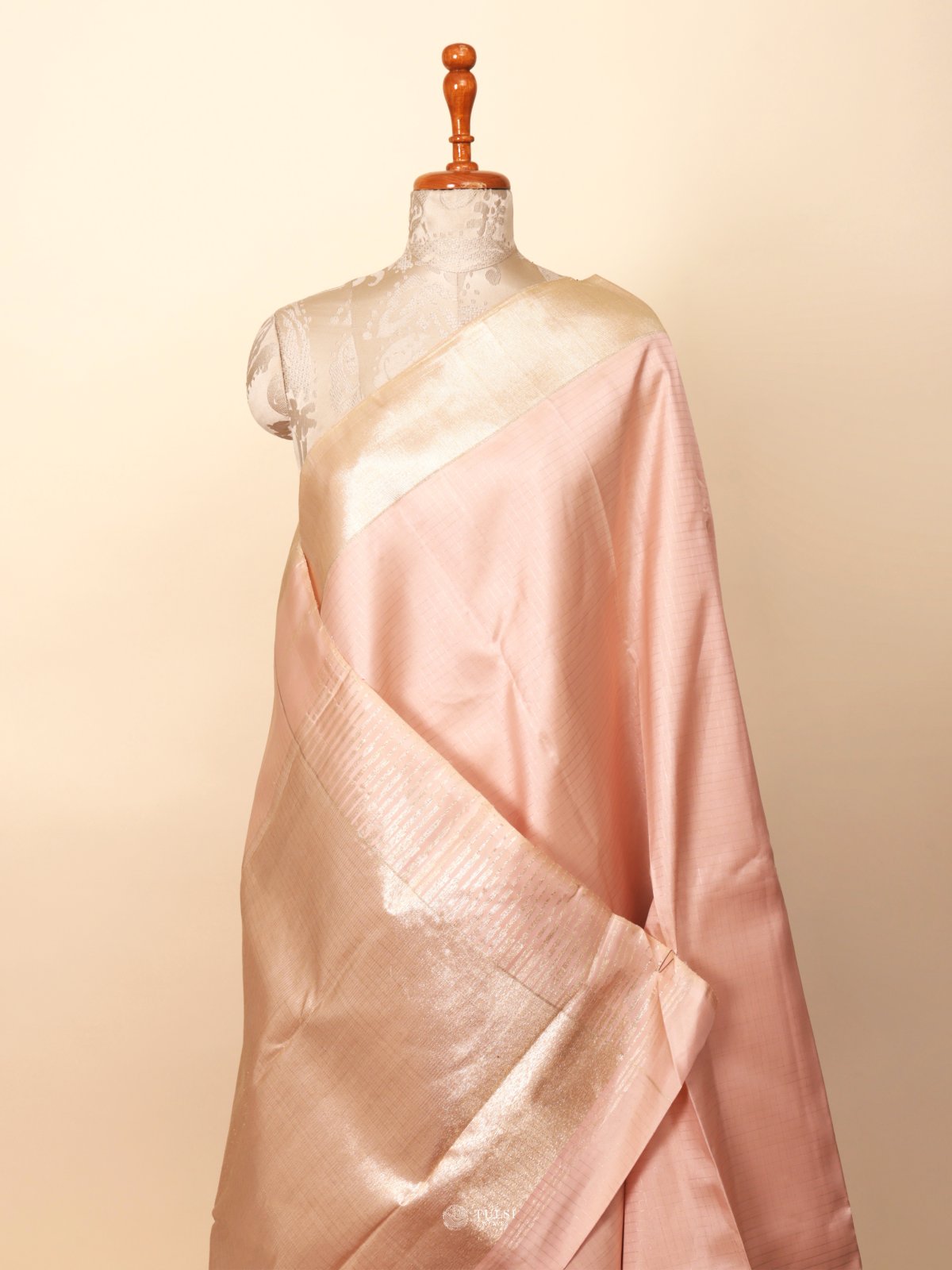 Peach Kanjeevaram Silk Saree