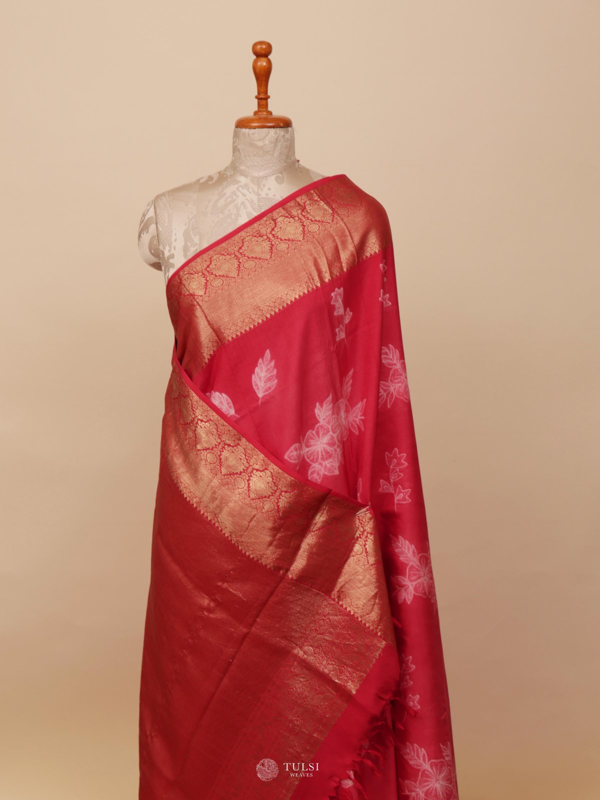 Light Pink Shibori Kanjeevaram Silk Saree