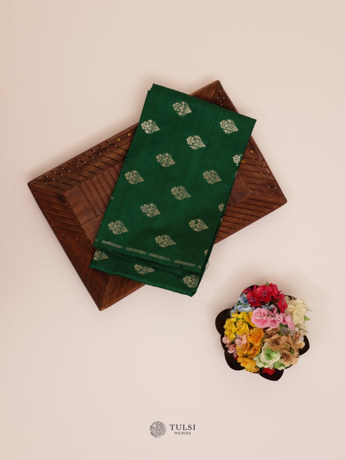 Emerald Green Raw Silk Blouse
